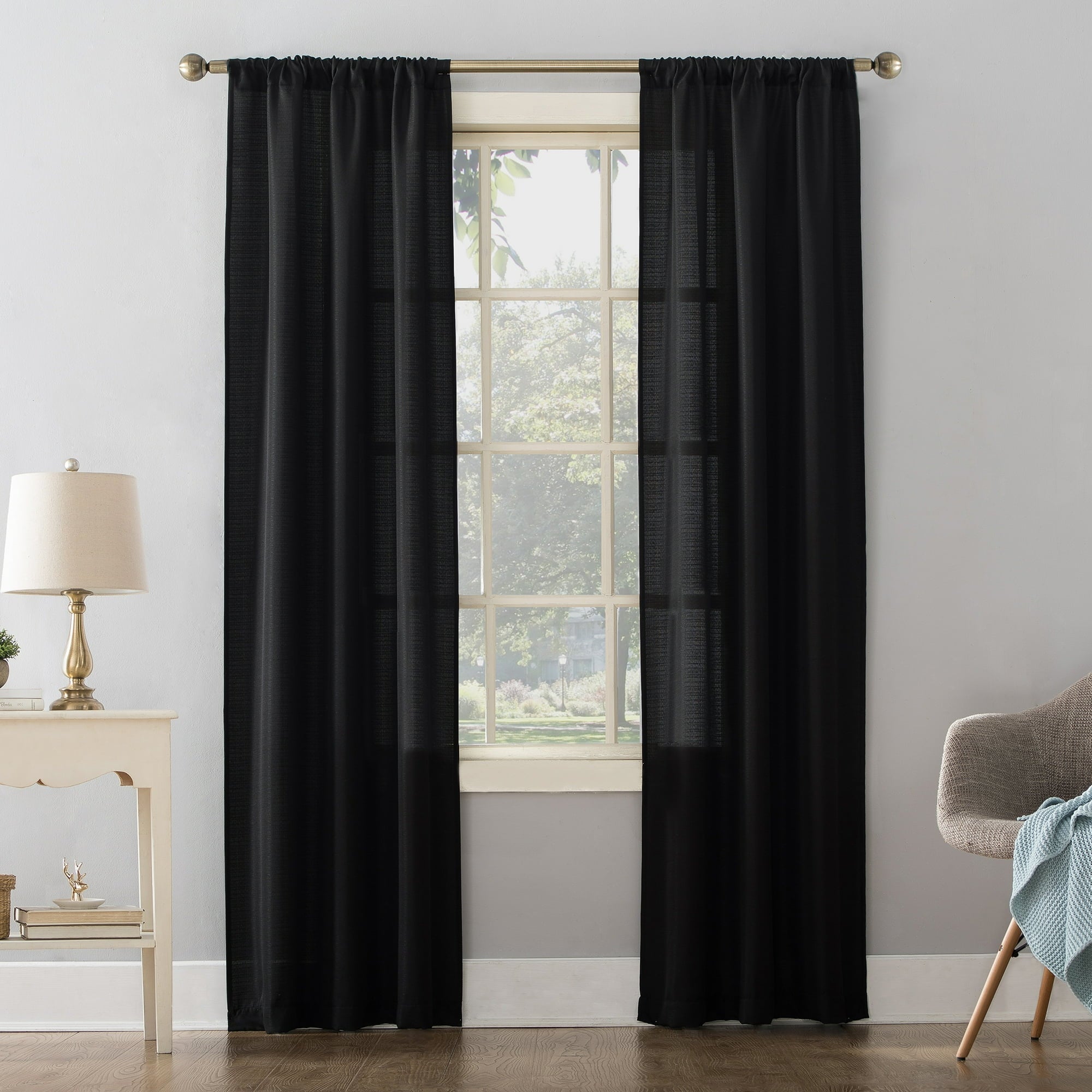 Textured Solid Rod Pocket Curtain Panel, 38 Textured Solid Rod Pocket Curtain Panel, 38